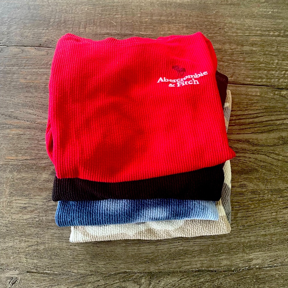 Abercrombie kids boys LOT OF 4 shirts: thermal long sleeve tee size 7/8